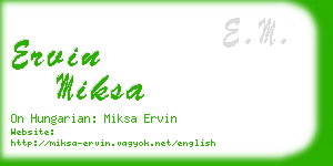 ervin miksa business card